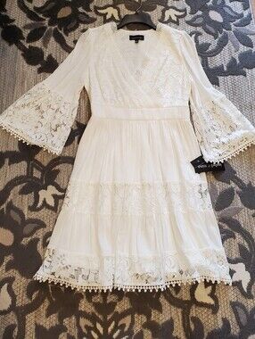 White Lace Midi Dress~Large